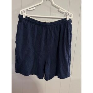 Reebok Athletic Shorts Mens XL Blue Elastic Waist Pockets Gym Training